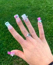 3D Hello Kitty False French Nails