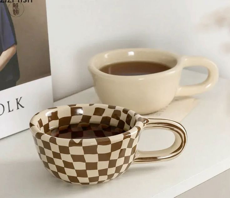 Ceramic Chessboard Coffee Mug